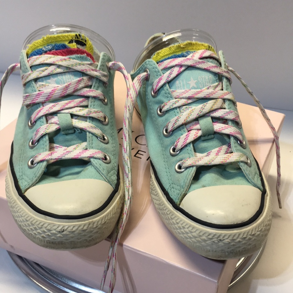 Converse All Star Multi Tongue Rare 2012 Size 9 Aqua Tiffany Blue Mint
